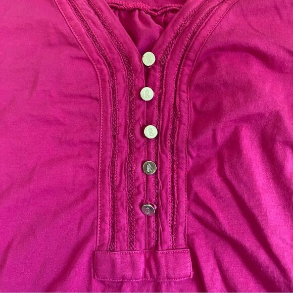 LAUREN Ralph Lauren Magenta Pink Blouse XS Petite Preppy - Picture 4 of 9